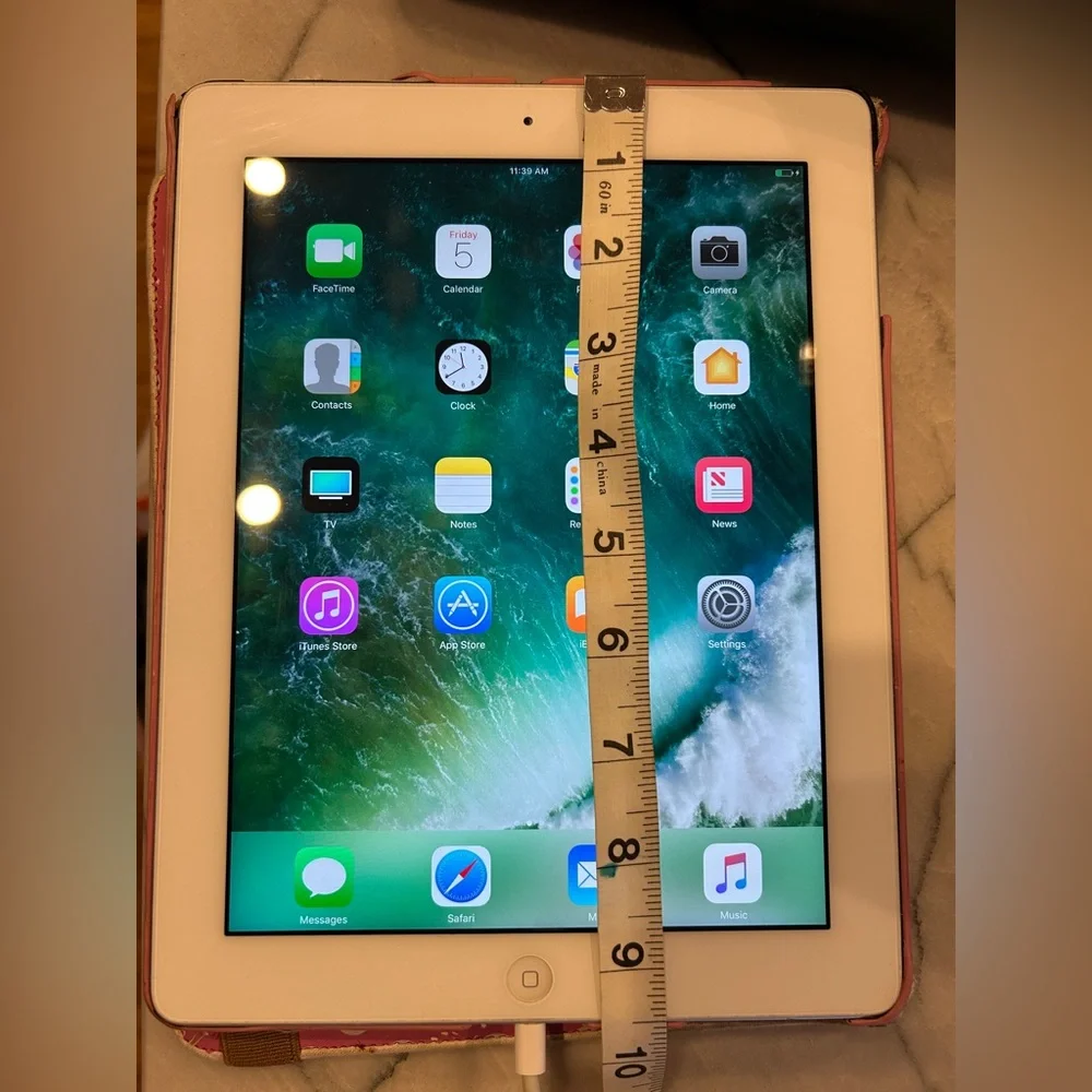 Apple iPad 10.3.3 with White Frame and silver casing 9.5” X 7.25”- used